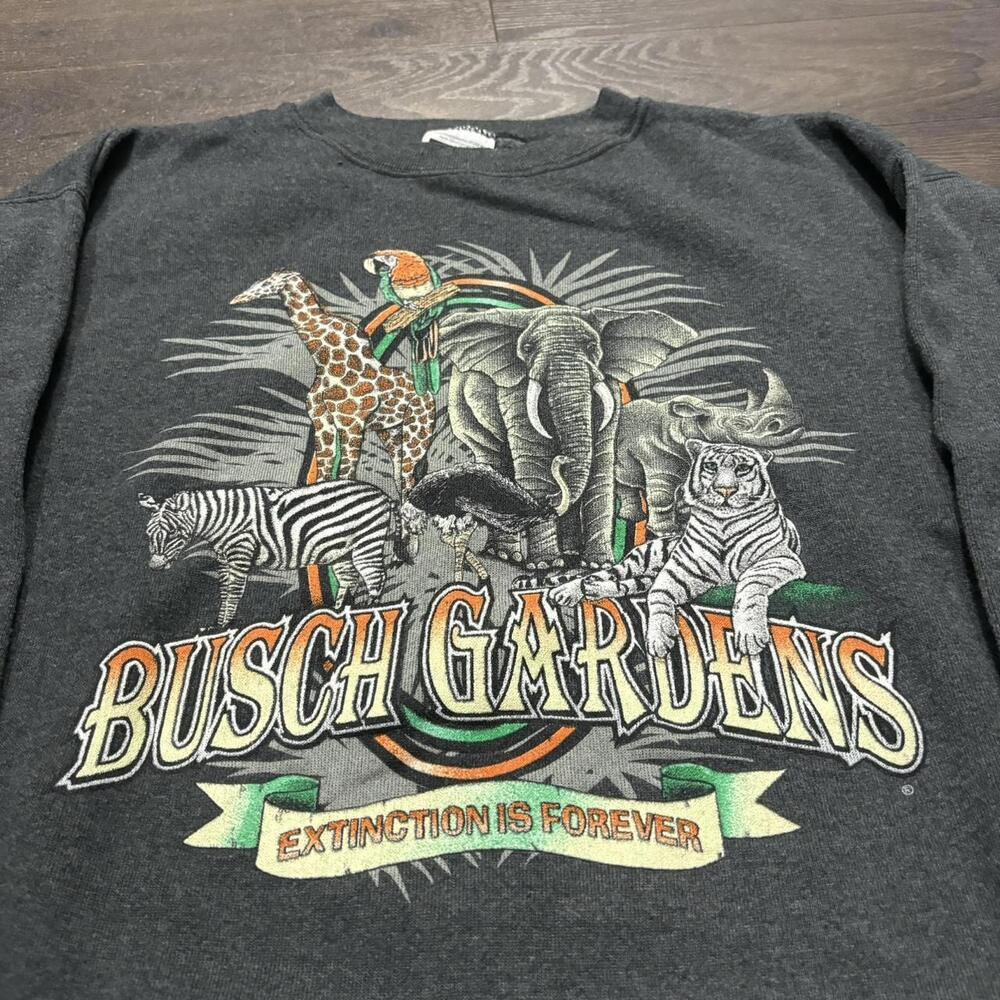 Vintage Busch Gardens Extinction Is Forever Crewneck 90s